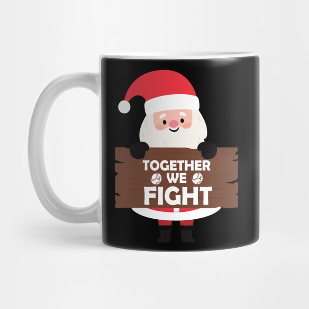 Santa Together We Fight Breast Cancer Pink Ribbon Christmas by DesignHND